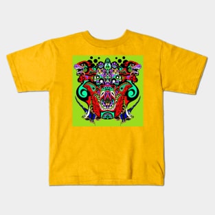 immortal tribal kaiju in ecopop pattern Kids T-Shirt